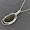 Amber Sterling Silver Oval Pendant and Chain | H&H Family Jewellers