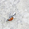 Amber Sterling Silver Hummingbird Pendant and Chain