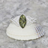 Green Amber Sterling Silver Celtic Ring