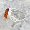 Amber Sterling Silver Ladies Ring