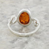 Amber Sterling Silver Ladies Ring