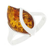 Amber Sterling Silver Ladies Ring