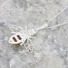 Amber Sterling Silver Bee Pendant and Chain