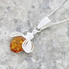Amber Sterling Silver Bee Pendant and Chain