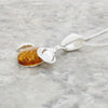 Amber Sterling Silver Bee Pendant and Chain