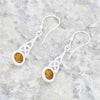 Amber Sterling Silver Celtic Drop Earrings