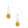 Amber Sterling Silver Celtic Drop Earrings