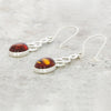 Amber Sterling Silver Celtic Drop Earrings