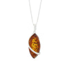 Amber Sterling Silver Marquise Pendant & Chain