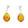 Amber Sterling Silver Teardrop Earrings