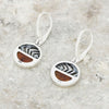 Amber Sterling Silver Round Leaf Drop Earrings