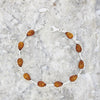 Amber Teardrop Sterling Silver Ladies Bracelet