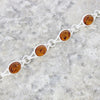 Amber Oval Link Sterling Silver Ladies Bracelet