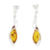 Amber Sterling Silver Ladies Drop Earrings