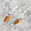 Amber Sterling Silver Ladies Drop Earrings