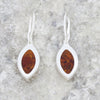 Amber Sterling Silver Marquise Shape Drop Earrings
