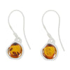 Amber Sterling Silver Ladies Drop Earrings