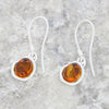 Amber Sterling Silver Ladies Drop Earrings