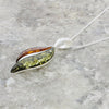 Amber Sterling Silver Leaf Shape Pendant & Chain