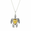Amber Sterling Silver Turtle Pendant and Chain