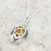 Amber Sterling Silver Turtle Pendant and Chain