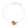 Amber Sterling Silver Ladies Turtle Bracelet