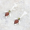 Amber Sterling Silver Turtle Drop Earrings