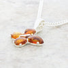 Amber Sterling Silver Butterfly Pendant and Chain