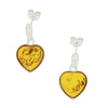 Amber Sterling Silver Heart Drop Earrings