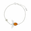 Amber Sterling Silver Ladies Bee Bracelet