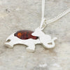 Amber Sterling Silver Elephant Pendant and Chain