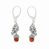 Amber Sterling Silver Acorn and Leaf Drop Earrings