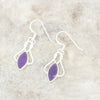 Amethyst Sterling Silver Celtic Marquise Drop Earrings