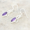 Amethyst Sterling Silver Celtic Marquise Drop Earrings