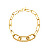 Ava & Sky Stainless Steel Gold Plated Carabiner Link Bracelet ASL0003