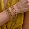 Ava & Sky Stainless Steel Gold Plated Graduated Chunky Bracelet ASL0007