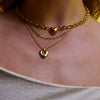 Ava & Sky Stainless Steel Gold Plated Chunky Heart Necklace ASN0035