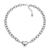 Ava & Sky Stainless Steel Chunky Heart Necklace ASN0036