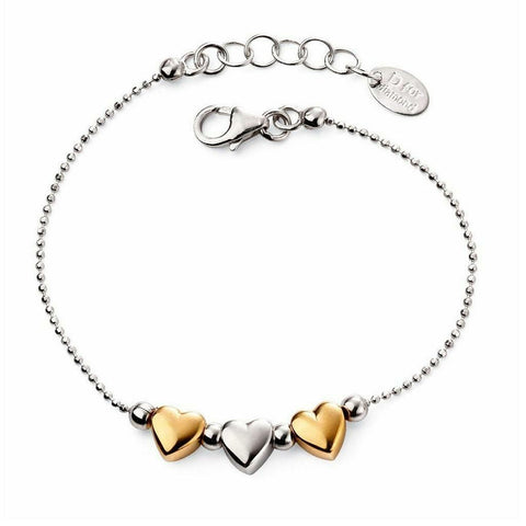 D for Diamond Sterling Silver Multi Heart Girls Bracelet B5005