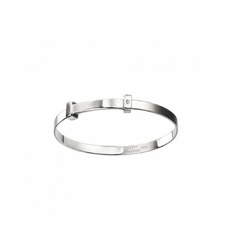 D for Diamond Sterling Silver Baby Bangle B5060