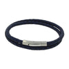Unique & Co Navy Leather Mens Bracelet B511NV-19
