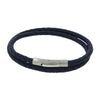 Unique & Co Navy Leather Mens Bracelet B511NV-19