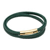 Fred Bennett Wrap Around Green Leather Mens Bracelet B5429