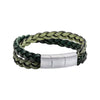 Fred Bennett Green Double Braided Leather Mens Bracelet B5514