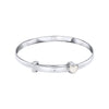 D for Diamond Mother of Pearl Heart Sterling Silver Baby Bangle B5577P