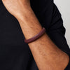 Fred Bennett Burgundy Leather Double Row Mens Bracelet B5633