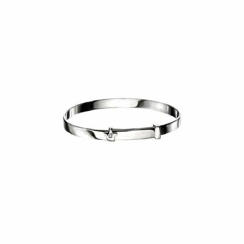 D for Diamond Star Sterling Silver Baby Bangle B772