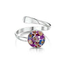 Shrieking Violet Real Flower Purple Haze Silver Ring BLRA-01