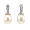 Lido Pearls White Freshwater Pearl and Cubic Zirconia Drop Earrings BS003E