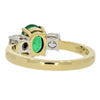 18ct Yellow Gold Oval Emerald and Diamond Trilogy Ring